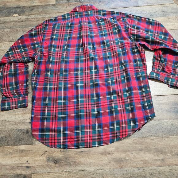 Ralph Lauren Blue Label Shirt Mens Red Plaid Blake 100% Cotton Button Down Large - Picture 9 of 12